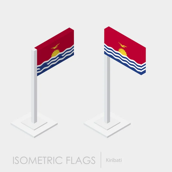 Прапор Кірибаті Ізометричної Стиль Стиль Різними Видами — стоковий вектор