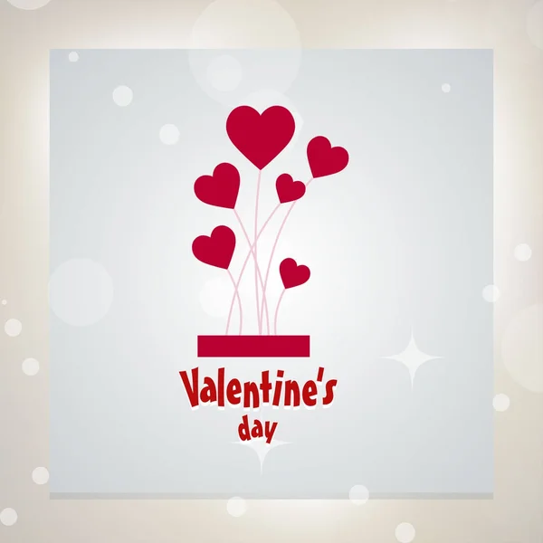 Cartão Cumprimentos Dia Valentim Com Corações — Vetor de Stock