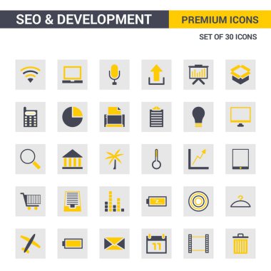 SEO ve geliştirme simgeler basit sarı