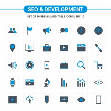 SEO ve geliştirme basit satır simgeler