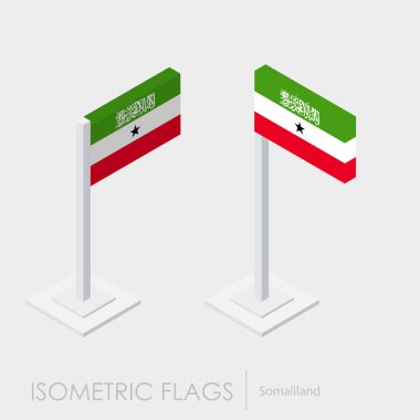 Somaliland bayrak izometrik style, 3d stil, farklı görünümler
