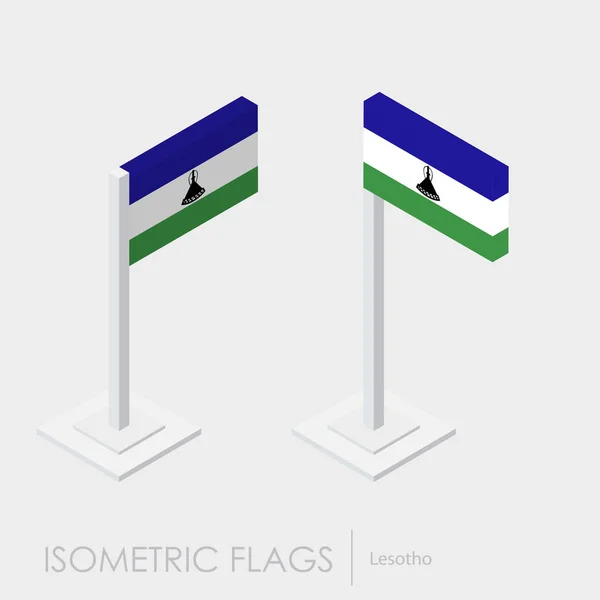 Λεσότο Σημαία Ισομετρική Στυλ Στυλ Διαφορετικές Απόψεις — Διανυσματικό Αρχείο