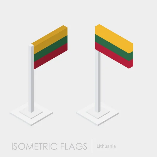 Lituânia Bandeira Estilo Isométrico Estilo Diferentes Vistas — Vetor de Stock