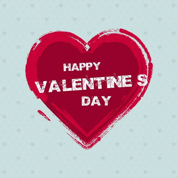 Tarjeta Felicitación San Valentín Con Corazón Rojo — Vector de stock