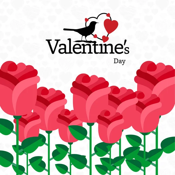 Valentine Day Greetings Card Roses — Stock Vector