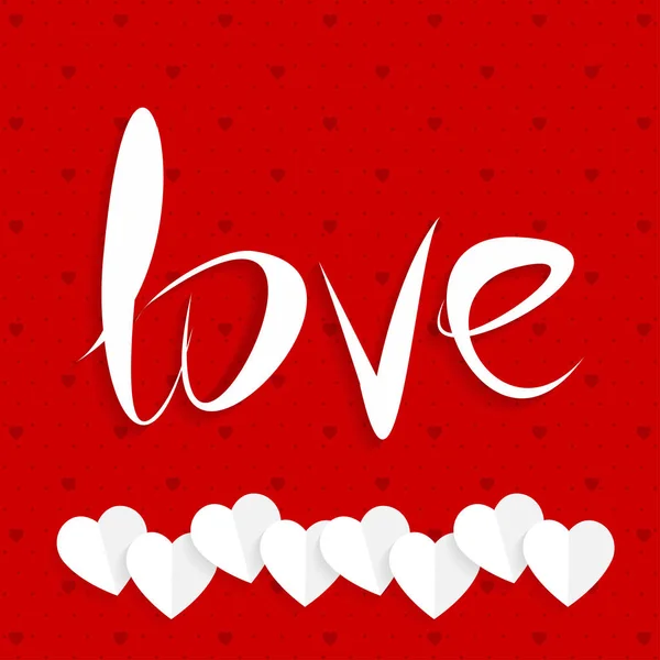 Minimalistic Banner Valentines Day Love Lettering Red — Stock Vector