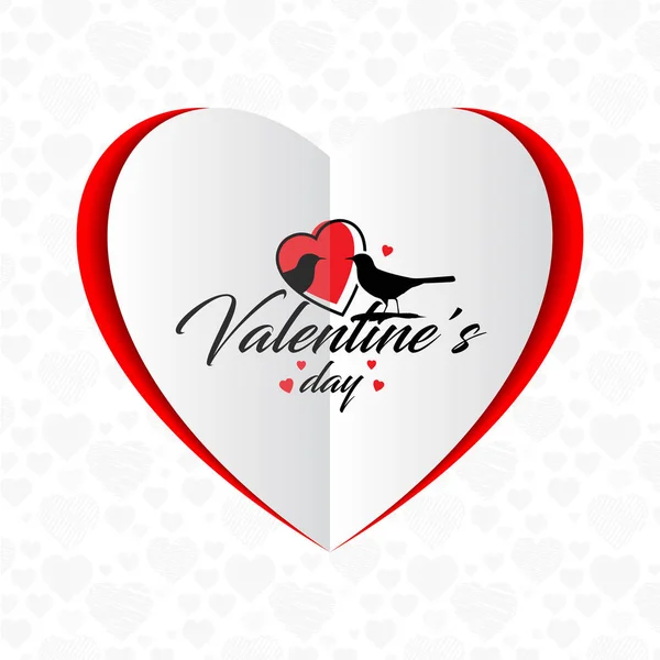 Tarjeta Del Día San Valentín Con Corazones Fondo Patrón — Archivo Imágenes Vectoriales
