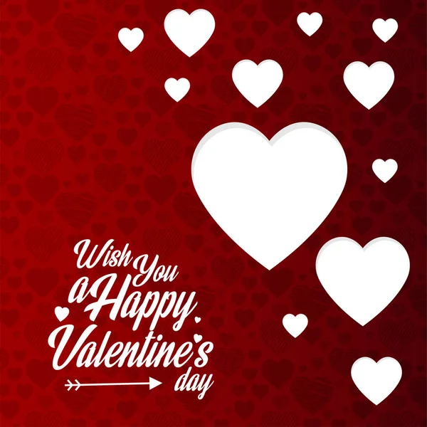 Wish you a Happy Valentine's day with red pattern background