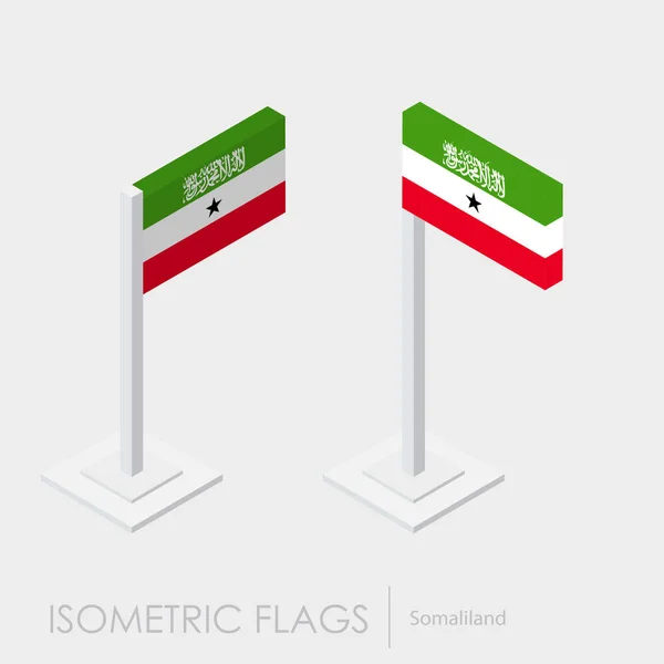 Somaliland Vlag Isometrische Stijl Style Verschillende Weergaven — Stockvector