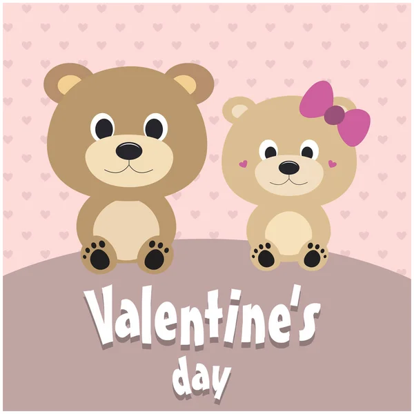 Cartão Dia Dos Namorados Com Fundo Padrão Corações — Vetor de Stock