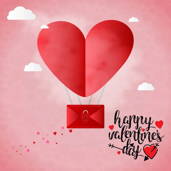 Щасливий День Святого Валентина Вектор Листівки Рожевим Фоном — стоковий вектор