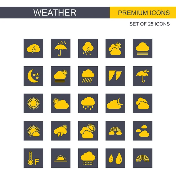 Weather icons set y — Stock Vector