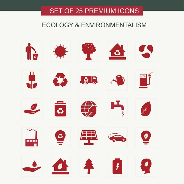 Iconos de Ecología y Enviromentalismo — Vector de stock