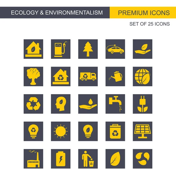 Iconos de Ecología y Enviromentalismo — Vector de stock