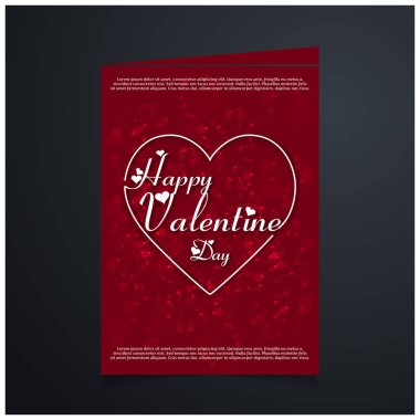 Sevgililer günü kartı kırmızı desenli 