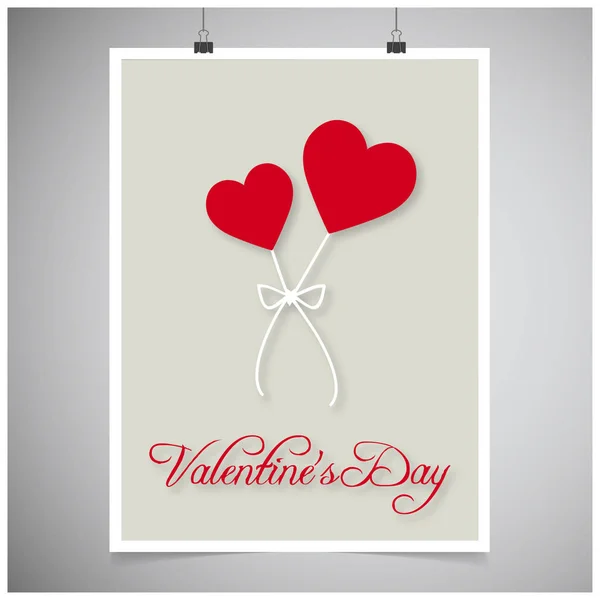 Valentijnskaart met grijze achtergrond — Stockvector