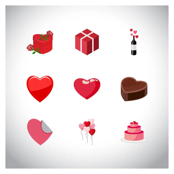 Valentine's icons set — Stock Vector