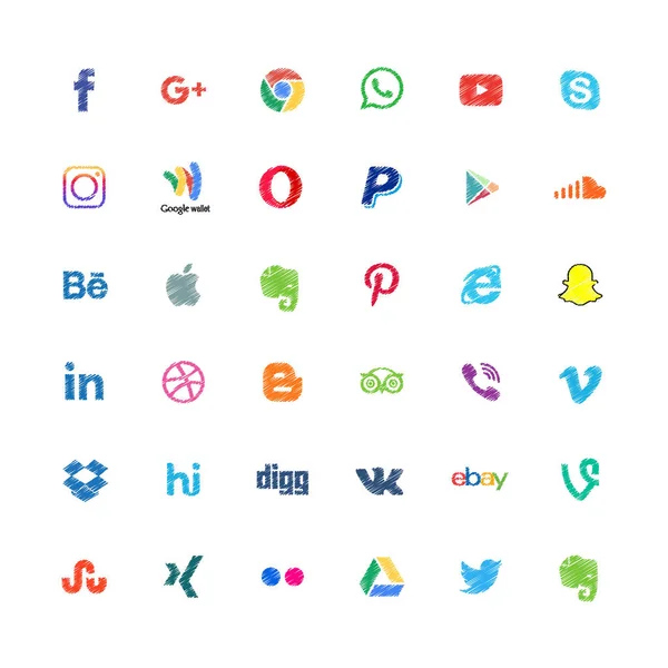 Ikonen för sociala medier — Stock vektor