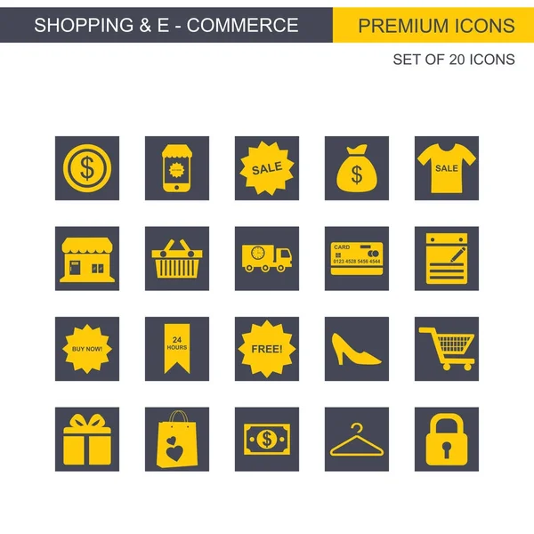 Shopping and Ecommerce icons — Stock Vector