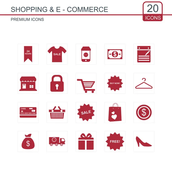 购物和电子商务图标 — 图库矢量图片