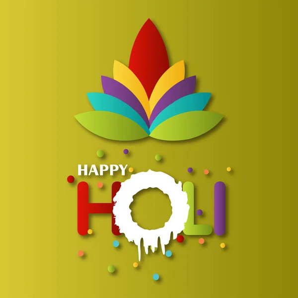 Happy Holi Festiwal Holi Kolorów Creative Typografii — Wektor stockowy