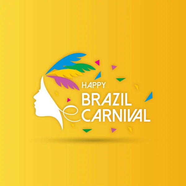 Fröhliches Brasilianisches Karnevalsfest Karneval Kreative Typografie Auf Gelbem Hintergrund — Stockvektor