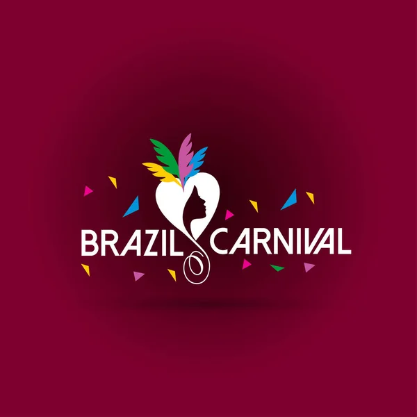 Happy Brazilian Carnival Festival Carnival Red Poster Having White Creative — Stock Vector