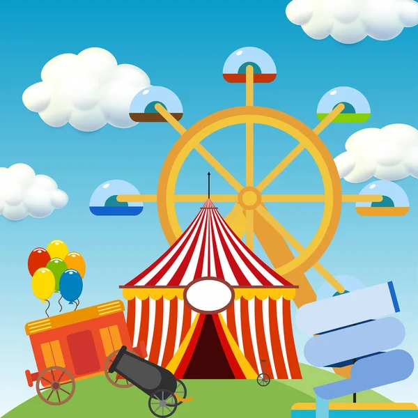 Circus Background Having Circus Elements — Stock Vector