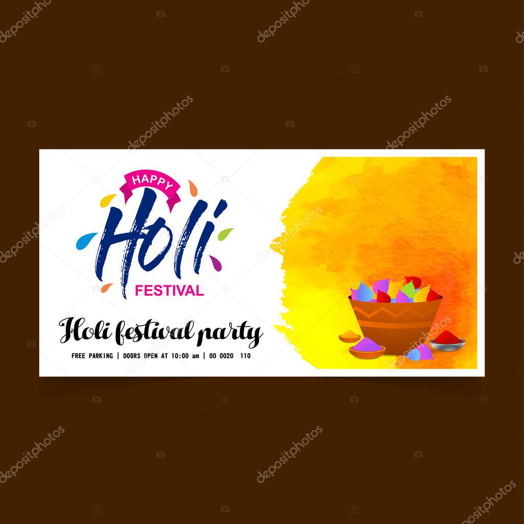 happy holi festival. creative typography and sample text 