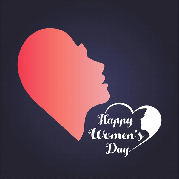 Greeting Card Women Day Male Female Heads Vector Illustration — Stock Vector