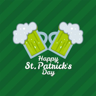 Mutlu Saint Patricks Günü tebrik kartı, vektör, illüstrasyon 