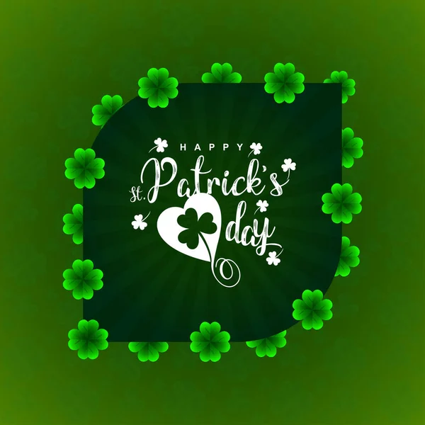 Typographie de St Patricks avec fond vert — Image vectorielle