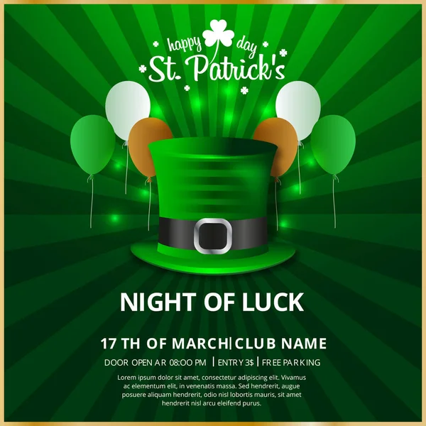 Carte Invitation Saint Patricks Vecteur Illustration — Image vectorielle