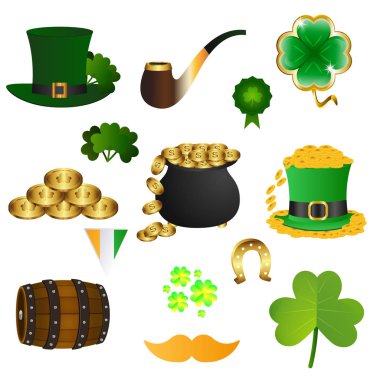 dizi Saint Patricks Günü simgeler, vektör, illüstrasyon