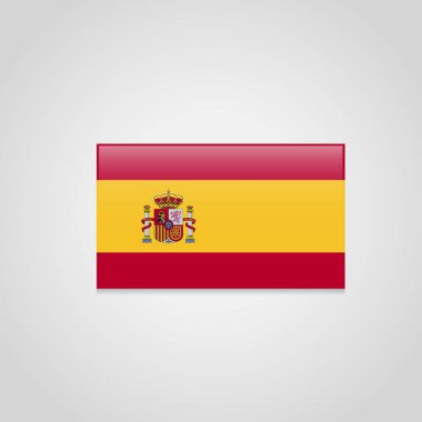 İspanya bayrak simgesi, vektör, illüstrasyon
