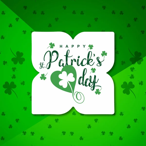 Joyeux Saint Patricks Jour Carte Vœux Vecteur Illustration — Image vectorielle