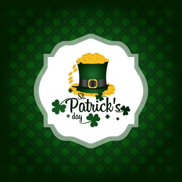 Glad Saint Patricks Day Hälsning Kort Vektor Illustration — Stock vektor