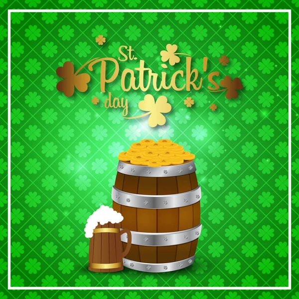 Saint Patricks Day Hälsning Kort Vektor Illustration — Stock vektor