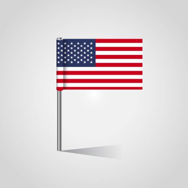 ABD bayrağı simgesi, vektör, resimde kutup