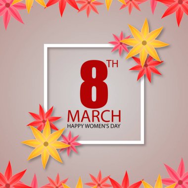 Tebrik kartı, vektör, illüstrasyon kadınlar günün kutlu olsun 