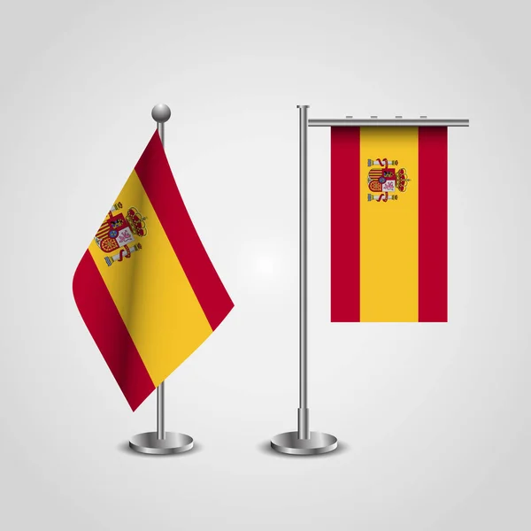 Conjunto Stands Con Banderas España Vector Ilustración — Vector de stock