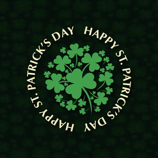 Joyeux Saint Patricks Jour Carte Vœux Vecteur Illustration — Image vectorielle