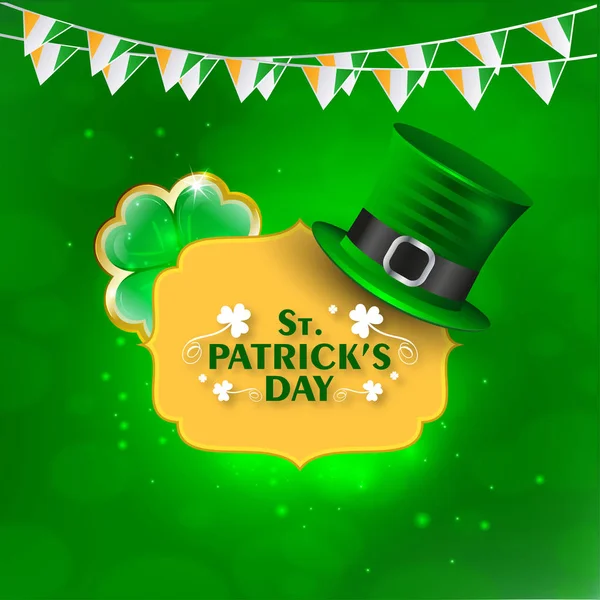 Joyeux Saint Patricks Jour Carte Vœux Vecteur Illustration — Image vectorielle