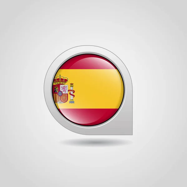 Icono Navegación Con Bandera España Vector Ilustración — Vector de stock