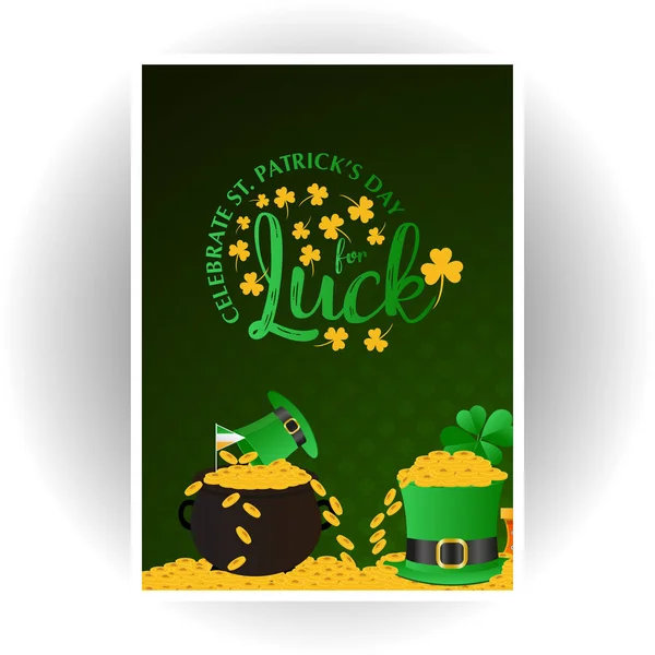 Carte Vœux Saint Patricks Vecteur Illustration — Image vectorielle