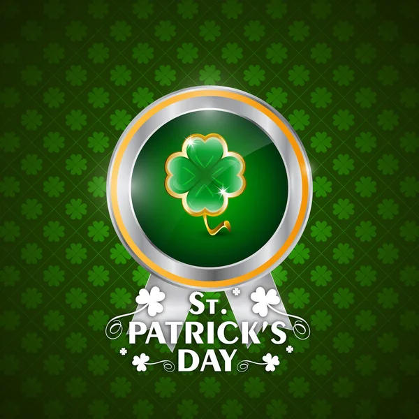 Tarjeta de día de San Patricio con fondo de patrón — Vector de stock