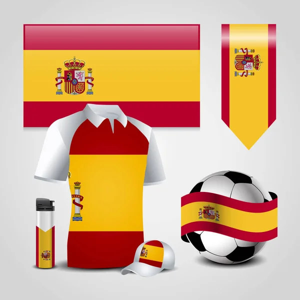 Elemek Spanyolország Zászlók Vektor Ábra — Stock Vector