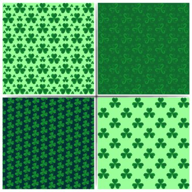 Saint Patricks Günü, vektör, illüstrasyon yeşil desenleri