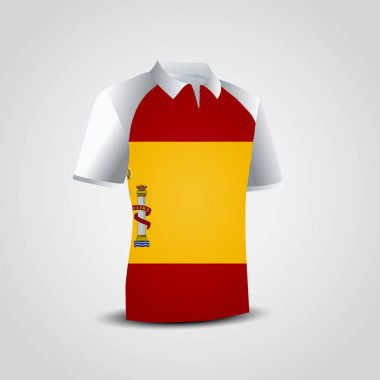 İspanya bayrağı, vektör, illüstrasyon ile t-shirt