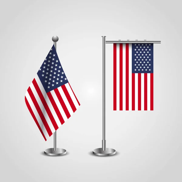 Aantal Stands Met Usa Vlaggen Vector Illustratie — Stockvector